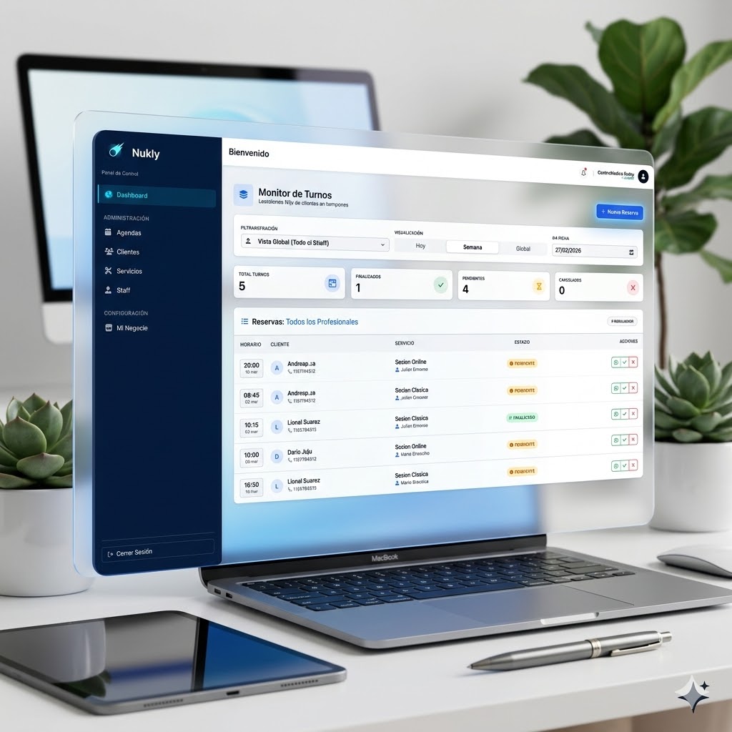 Panel administrativo de Nukly